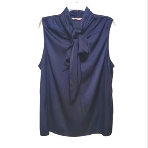 Soft Surroundings Satin Neck Tie Tank Riviera Secretary Bow Black 1X